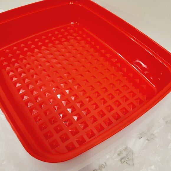 Tupperware Snack N Store Small Keeper Rectangle Container Passion Lid - Picture 2 of 3